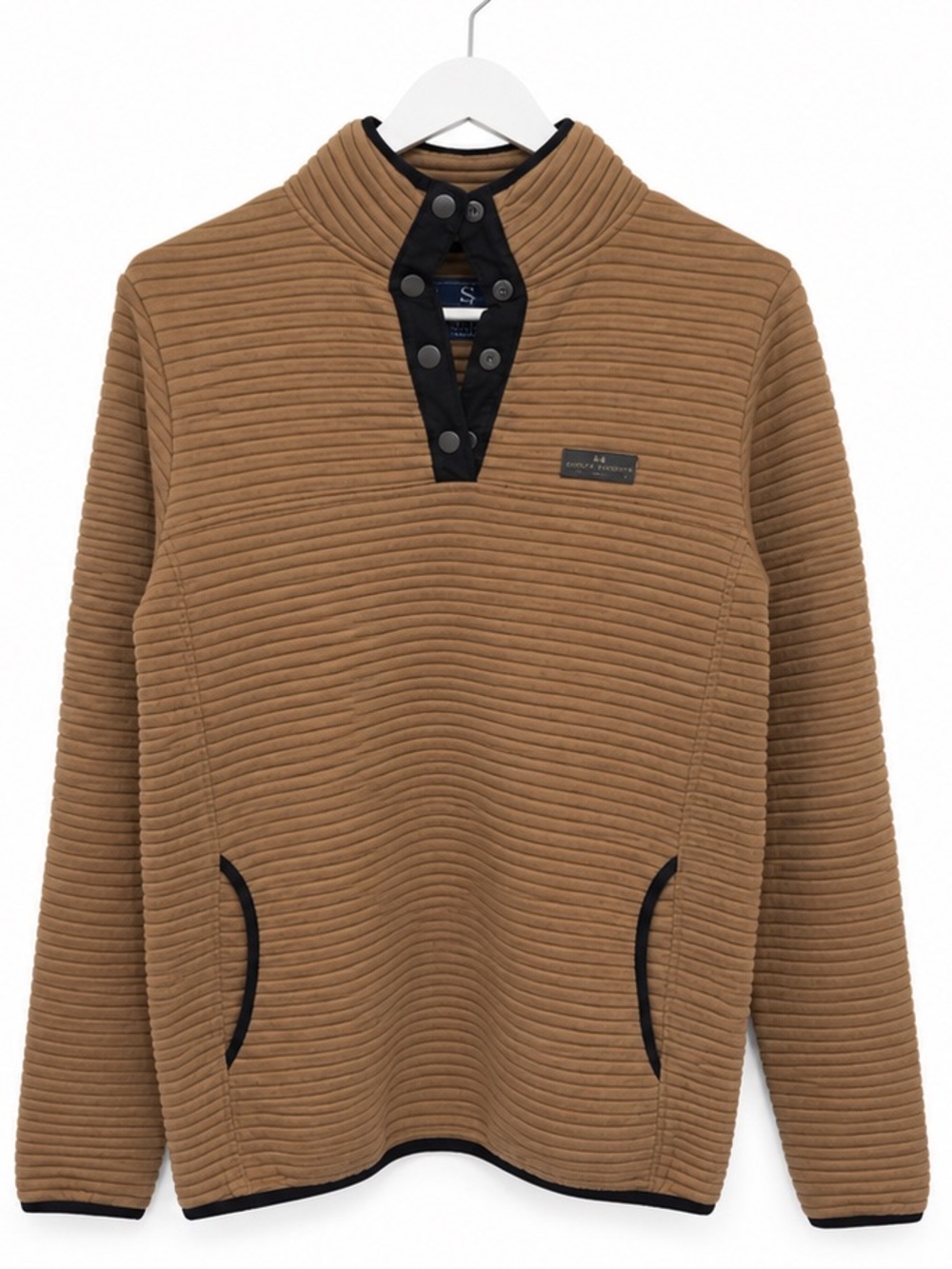 Simply Southern Camel Brown Ribbed Snap Pullover